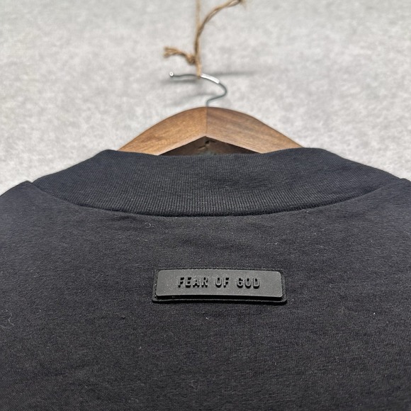 Fear of God Essentials T-shirt Jet‎ Black Men's Size S Oversized Boxy Top Tee - Picture 11 of 12